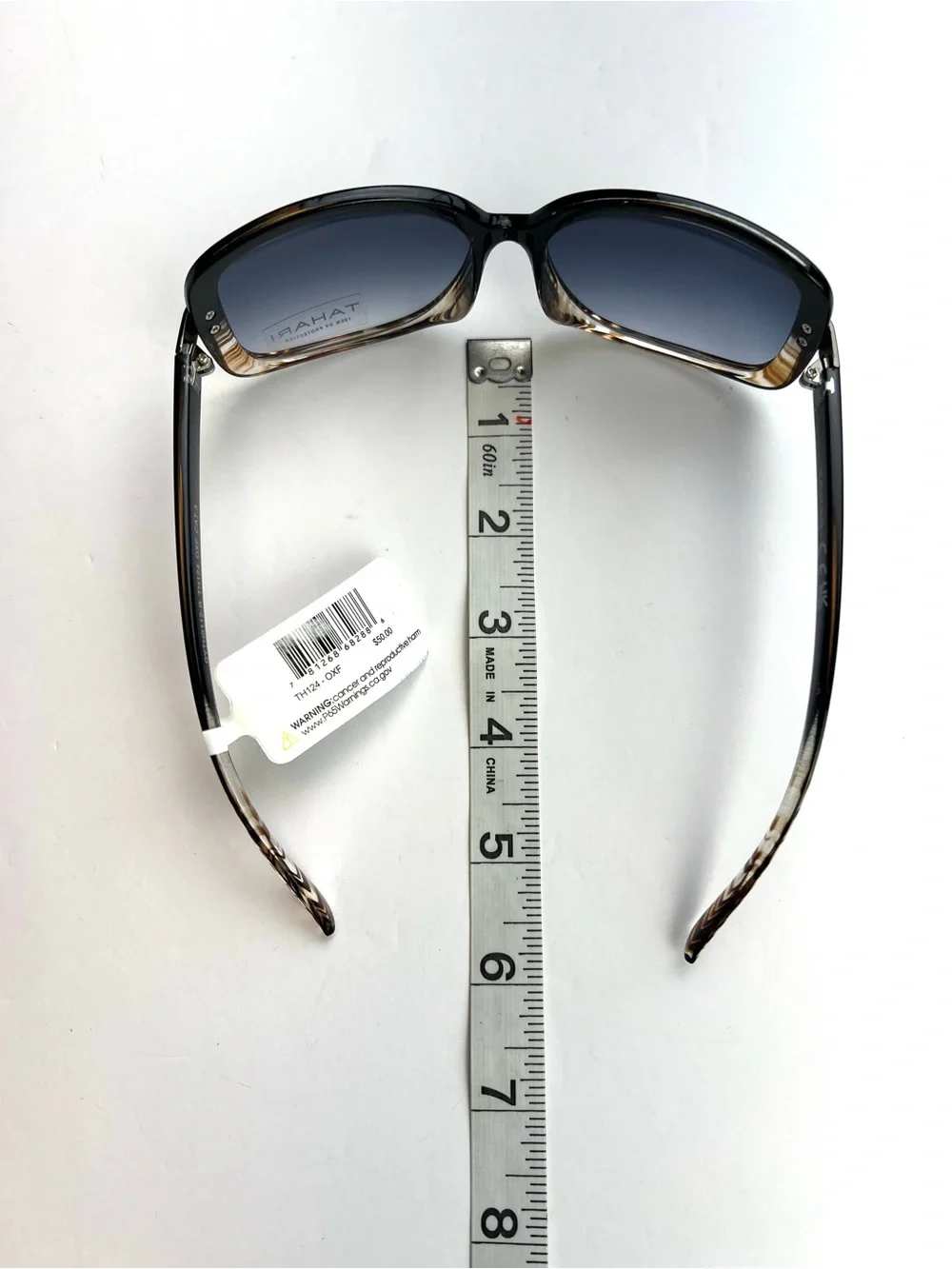 Tahari Sunglasses Two Tone Black Top Brown Clear Bottom TH124 Women's New w Tag